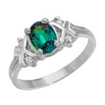thumbnail image 1 of Galaxy Gold Size 8.0  14K Solid White Gold Ring with Natural Diamonds & Oval Shape Lab. Grown  Alexandrite Grade AAA, 1 of 5