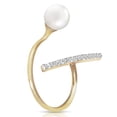 thumbnail image 1 of Galaxy Gold Size 9.0  14K Solid Yellow Gold Ring with Genuine Diamonds and Natural Pearl, 1 of 6