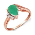 thumbnail image 1 of Galaxy Gold Size 9.5  14K Solid Rose Gold Ring with Natural Diamonds & Natural Emerald, 1 of 4