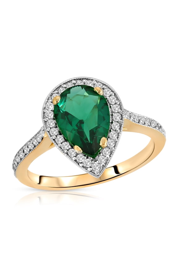 14K Solid White Gold 1.69 Carat Natural Diamond & Diamond Ring - April Birthstone - Symbol of Eternal Love - Made in USA - Fine Jewelry for Women