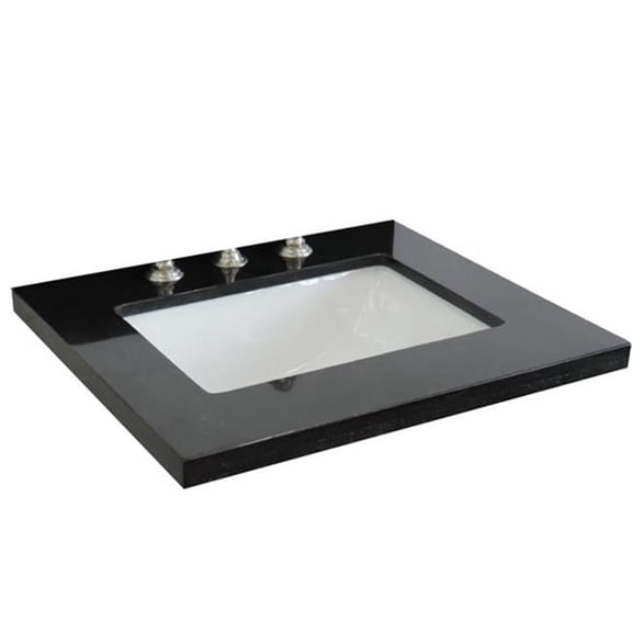 Galaxy Granite Countertop with Sink - Black - 25 in. - Elegant Design