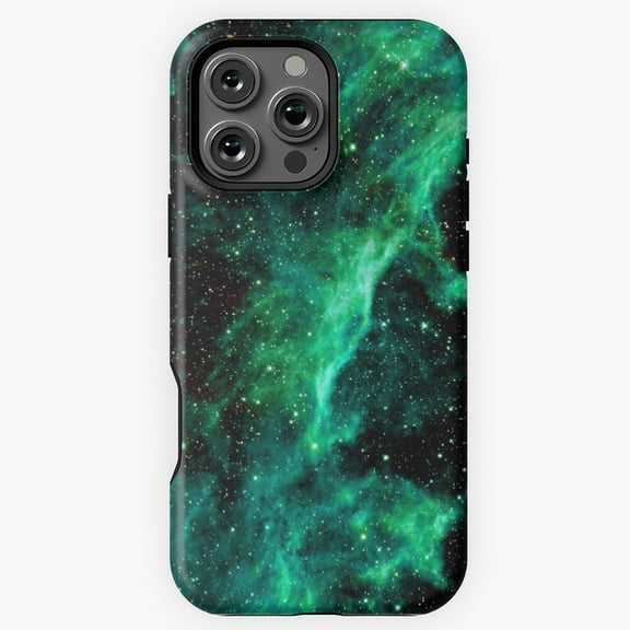 Galaxy Green Space Phone Case for iPhone 11 12 13 14 15 16 17 Pro Max