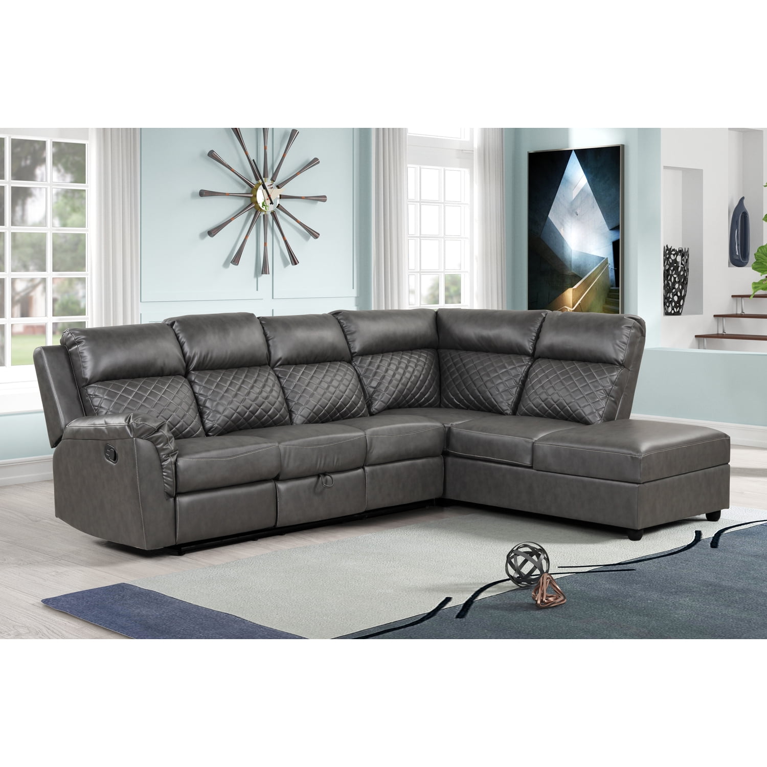 Galaxy Home Furnishings Charlotte Sectional Sofa made with Faux Leather