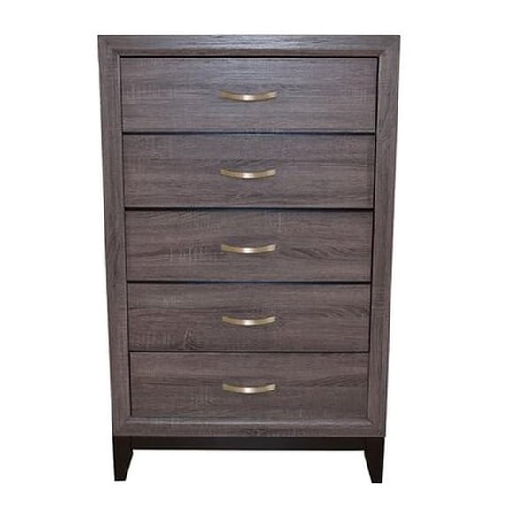 Galaxy Home Sierra Contemporary Design Solid Wood 5 Drawer Storage Chest/ Bedroom Dresser in Rustic Gray