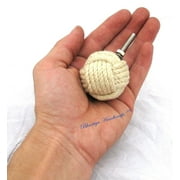 Galaxy Indiacraft Hand Knitten Jute Knob for Door, Drawer and Furniture 6, White Jute Knob
