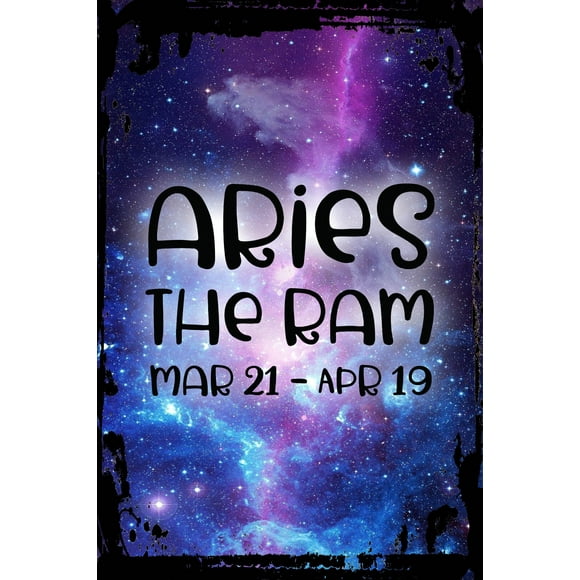 Galaxy Inspirational Wall Art Flat Canvas Wall Art Print Aries the ram funky Mar 21-Apr 19 zodiac sign astrology Wall Sign Decor Funny Gift 12 x 16 inch