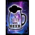 thumbnail image 1 of Galaxy Inspirational Wall Art Flat Canvas Wall Art Print Life Is Better With Beer Mug Stein Funny Craft Beer Drinking Wall Sign Decor Funny Gift 12 x 16 inch, 1 of 3