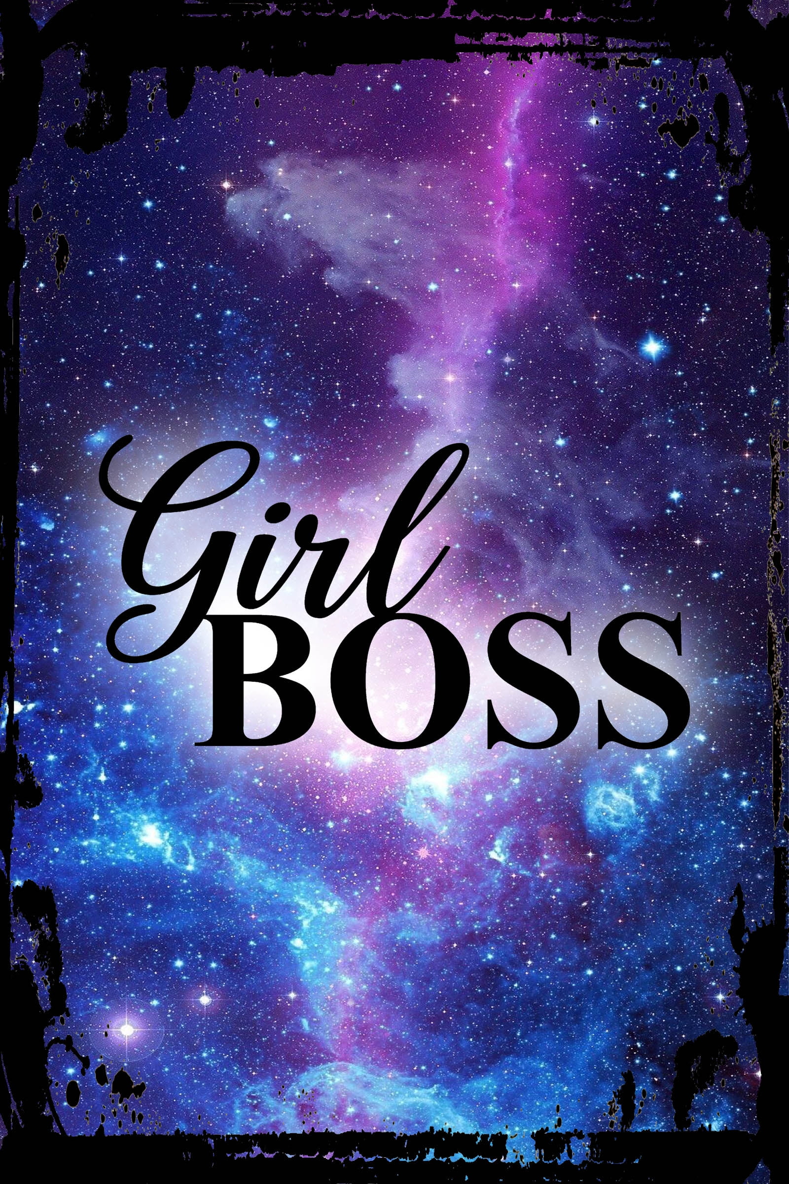 Galaxy Inspirational Wall Art Girl boss cursive caps motivated leader ...