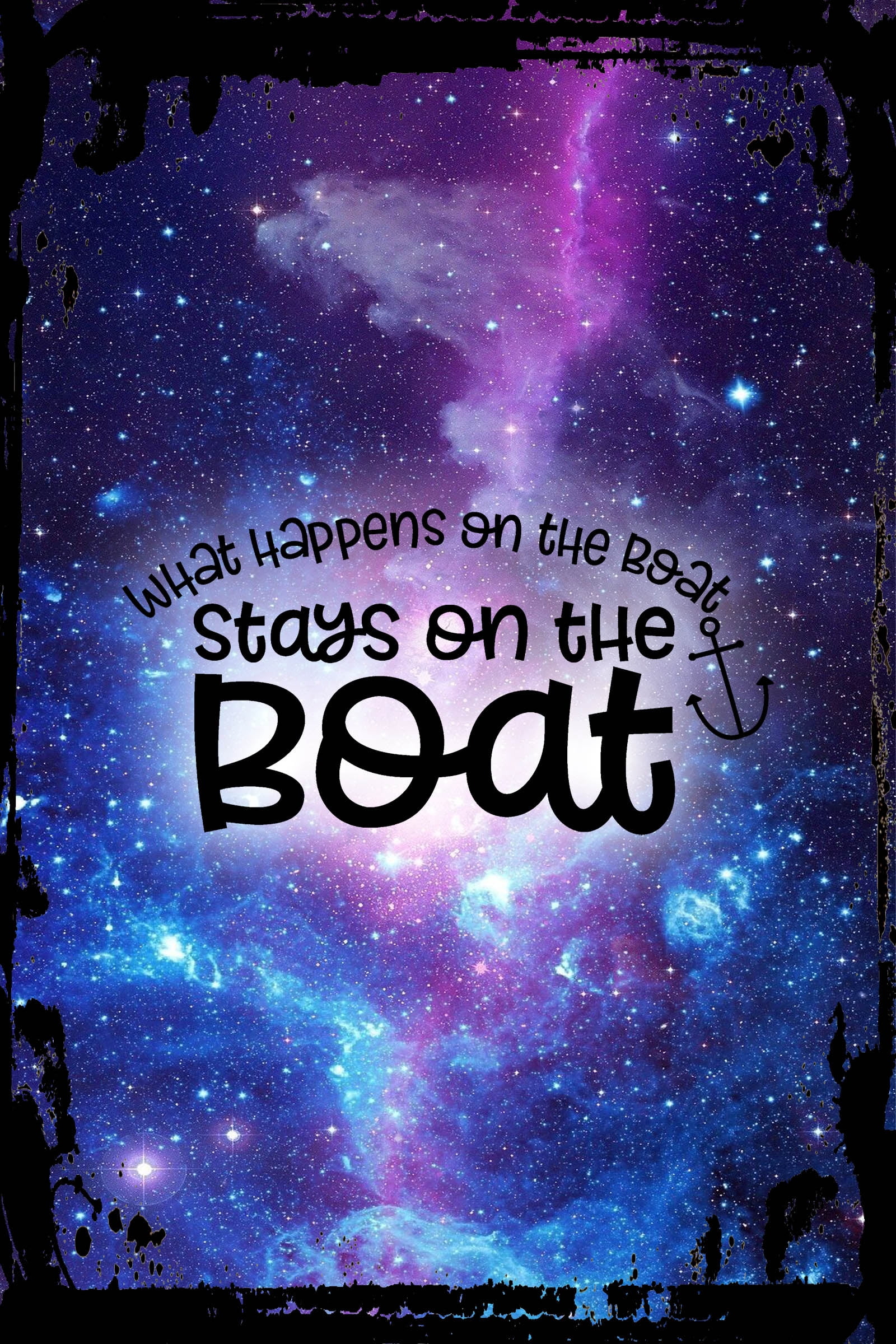 Federa Cuscino Decorativa What Happens On The Boat | Cotone E Lino 30x50 Cm Con Scritta Anchor