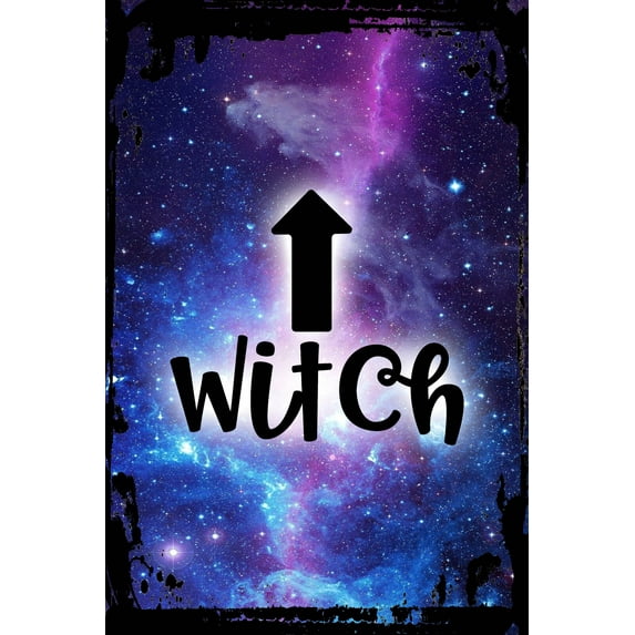 Galaxy Inspirational Wall Art Witch arrow up me funny magic spells broom occult power Metal Wall Art Decor Funny Gift