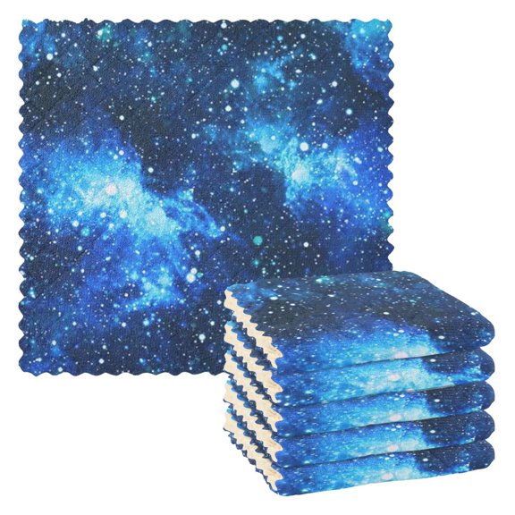 Galaxy Kitchen Cloth Dish Towels for Drying Washing Absorbent Dish Rags Reusable soft kitchen dishcloth set 6 Pack