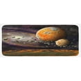thumbnail image 1 of Galaxy Kitchen Mat, Universe Outer Space Planets Stars Deep Sky Objects Stones Astronomy, Plush Decorative Kitchen Mat with Non Slip Backing, 47" X 19", Green Purple, by Ambesonne, 1 of 1