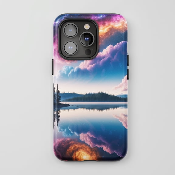 Galaxy Landscape For All iPhone Series Tough Phone Case Cosmic Swirl