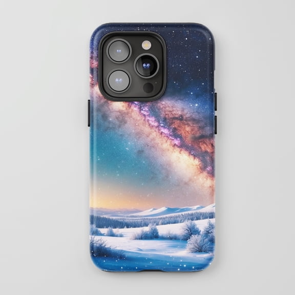 Galaxy Landscape for All iPhone Series Tough Phone Case Fantasy Blue