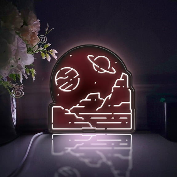 Galaxy Led Light Box, Dimmable Neon-Like Light Signs USB Power for Wall Decor Bedroom Decoration, Static Light (WxH) 6"x6"