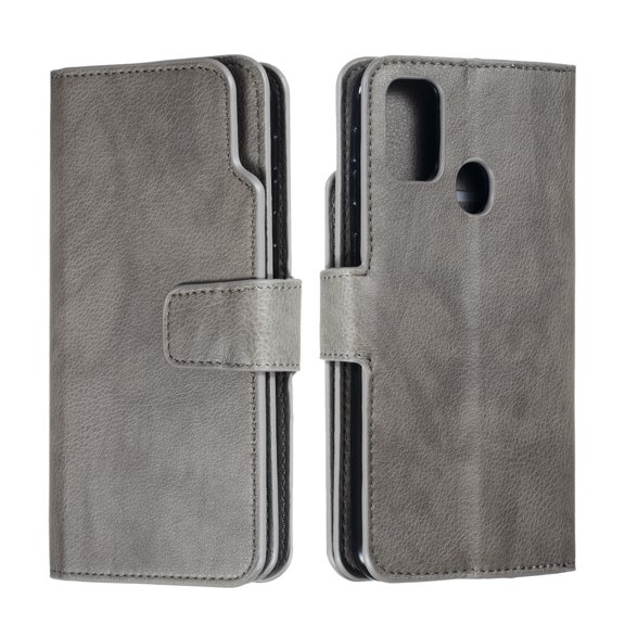 Galaxy M30S Case Wallet, Allytech PU Leather Multiple Cards Slots Full Protection Shockproof Lightweight Anti-scratch Shock-Absorption Kickstand Flip Cover for Samsung Galaxy M30S,Gray