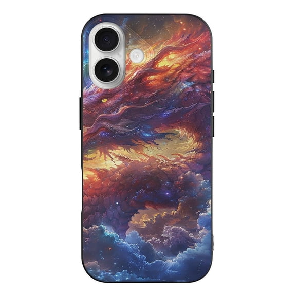 Galaxy Magic Dark Dragon Psychedelic Black TPU Case for iPhone 17 Slim Shockproof Protective Phone Cover