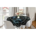 thumbnail image 1 of Galaxy Mandala Round Tablecloth, Polygonal Star Framed Geometric Cosmic Shaped Flower, Circle Table Cloth Cover for Dining Room Kitchen Decoration, 60", Charcoal Grey Night Blue, by Ambesonne, 1 of 1