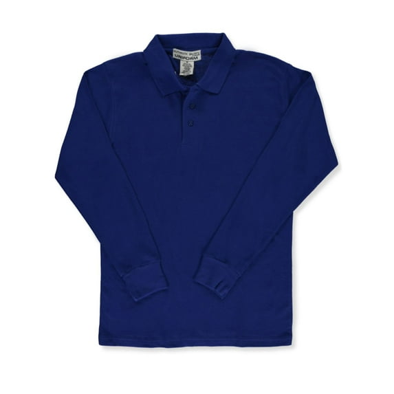 Galaxy Mens' L/S Pique Polo Color: royal blue Size: xxl