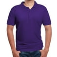 thumbnail image 1 of Galaxy Mens Short Sleeve Pique Polo Shirt Purple Large, 1 of 1