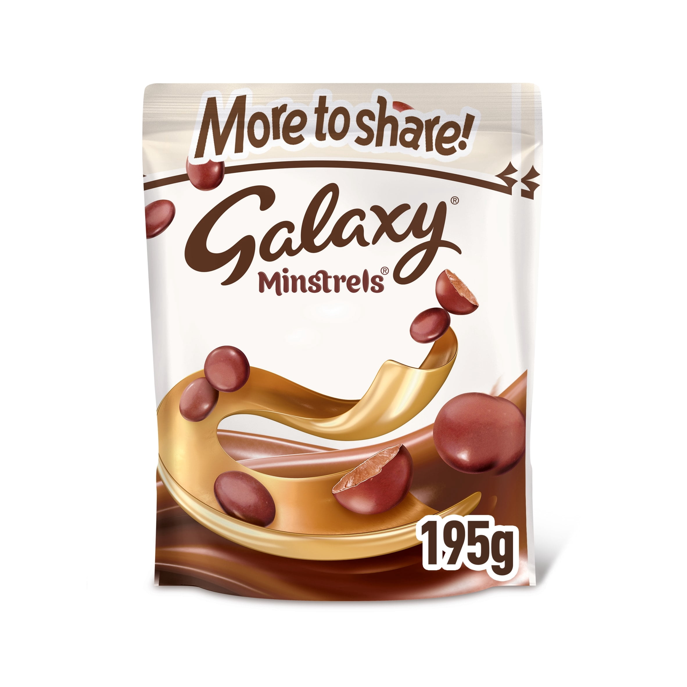 Galaxy Minstrels Milk Chocolate Pouch Bag 195g, Imported from Britain