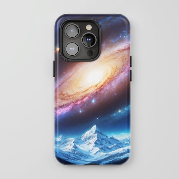 Galaxy Mountain View for All iPhone Series Tough Phone Case Cosmic Space Art