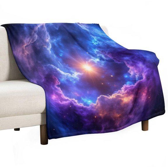Galaxy Nebula Art Print Throws Blankets for Sofa Bed Winter Plush Warm Blanket Holiday Gifts