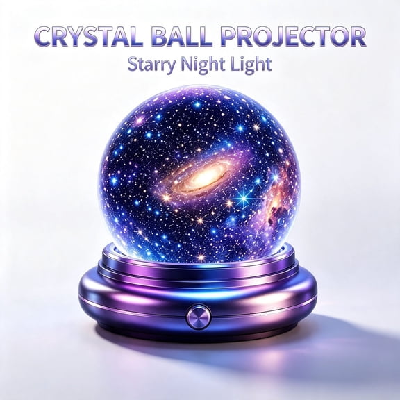 Galaxy Nebula Crystal Ball Projection Lamp, Star Sky Ceiling Projector for Bedroom Decor, USB Operated Star Projector Night Light for Kids Birthday Gift