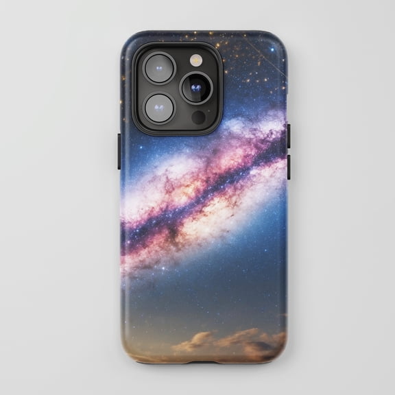 Galaxy Nebula Design for All iPhone Series Tough Phone Case Space Theme Blue Pink