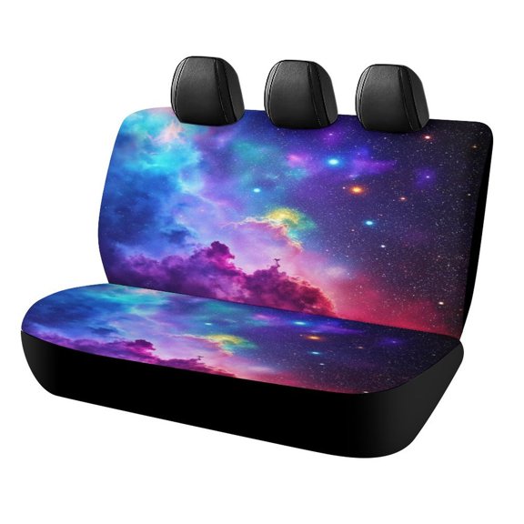 Galaxy Nebula Dream Car Rear Seat Covers,Bench Back Seat Cover , Easy to Install Universal Fit for Cars Trucks Vans And SUVs