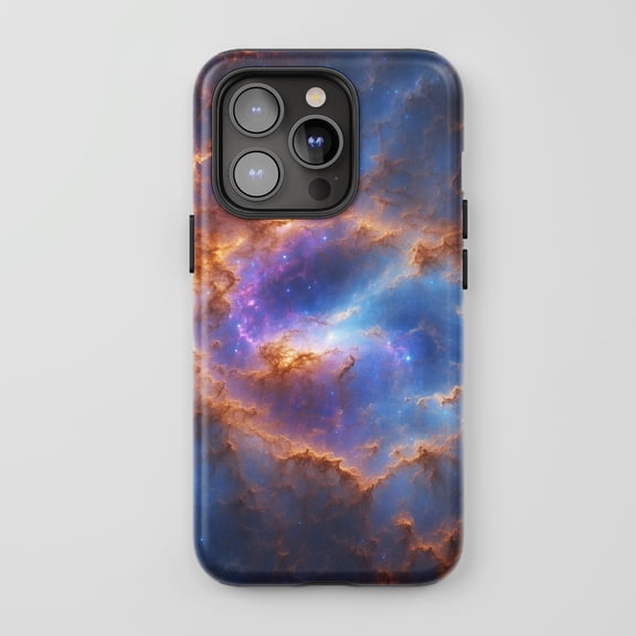 Galaxy Nebula For All iPhone Series Tough Phone Case Space Art Blue Orange