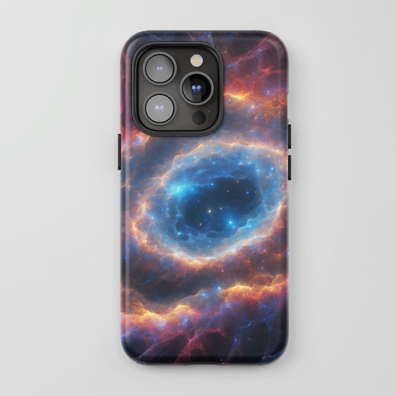 Galaxy Nebula For All iPhone Series Tough Phone Case Space Theme Blue Orange