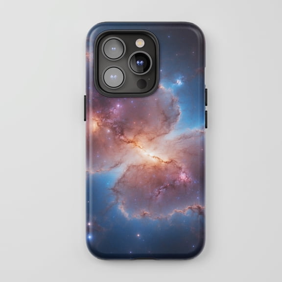 Galaxy Nebula Pattern for All iPhone Series Tough Protective Phone Case Space Theme Blue Red