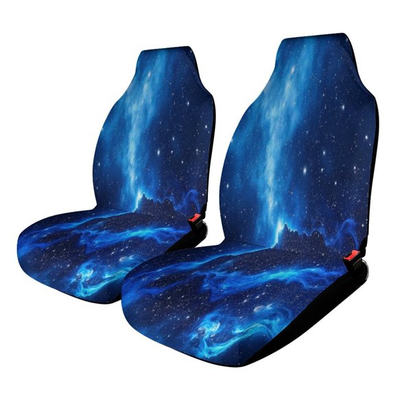 Galaxy Nebula Space Art Car Seat Cover Set Auto Front Bucket Cushion Protect Accessories 2 Piece