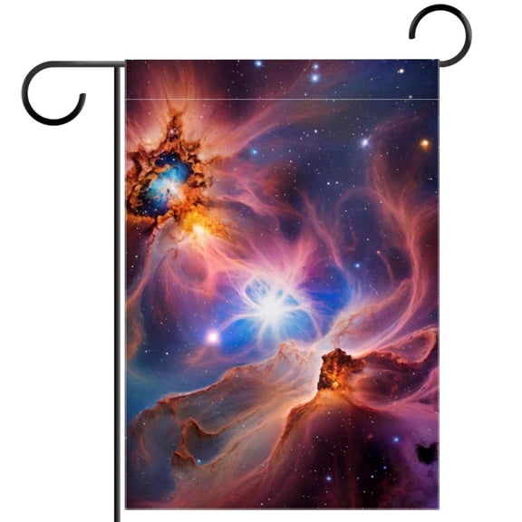 Galaxy Nebula Space Double Sided Garden Flag Decorative Weather Resistant Yard Flag, Large DIY Vertical Flag for Farmhouse Patio Lawn, 28x40 Inch