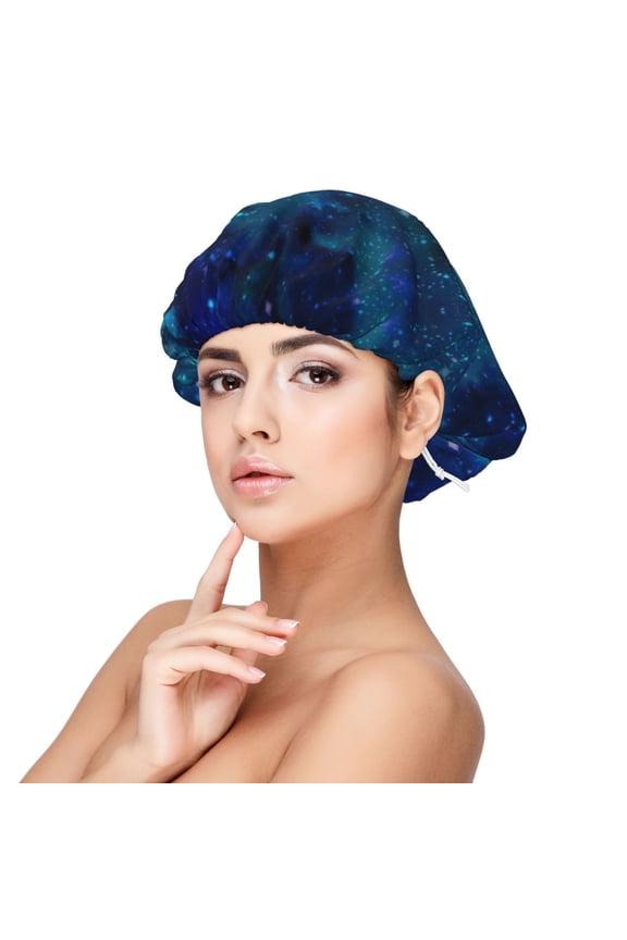 Galaxy Nebula Space Satin Bonnet Adjustable Hair Bonnet For Sleeping Hair Bonnets For Women Curly Natural Hair