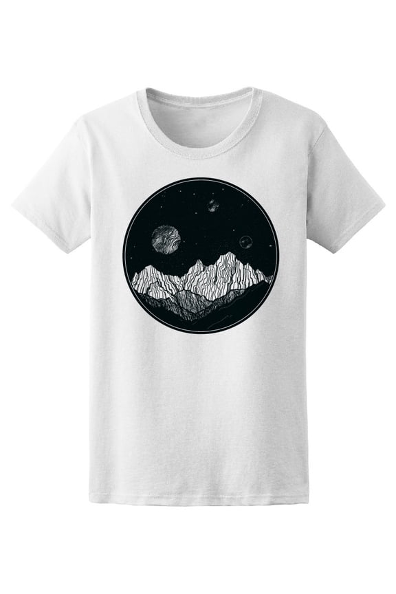 Galaxy Night Sky Mountains T-Shirt Men -Image by Shutterstock, Male 4X-Large