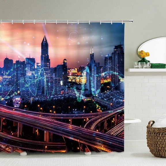 Galaxy Night Starry Sky Bath Curtain Large Size 240x180 Bathroom Shower Curtain Waterproof Polyester Fabric Shower Curtains