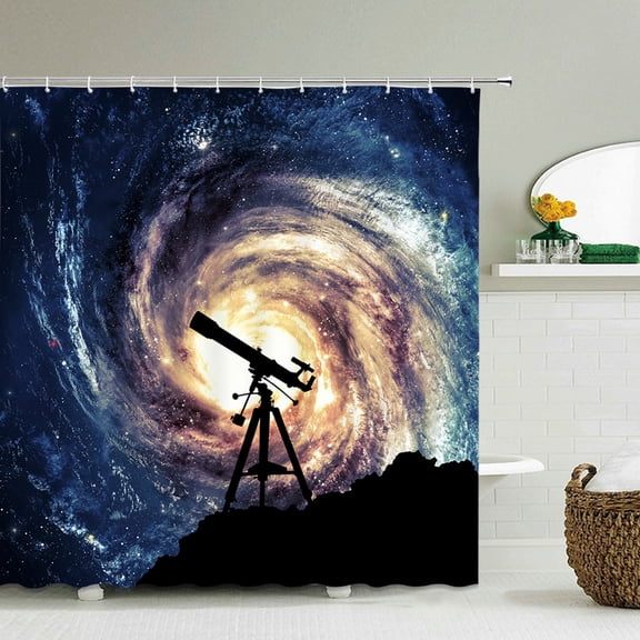 Galaxy Night Starry Sky Bath Curtain Large Size 240x180 Bathroom Shower Curtain Waterproof Polyester Fabric Shower Curtains