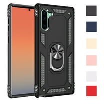 Galaxy Note 10 (6.3") Case with Ring Holder, Allytech Sllim Fit Bumper Protective Shockproof Stand Case Cover Compatible with Magnetic Car Mount Hard PC Back Cover for Samsung Galaxy Note 10, Black