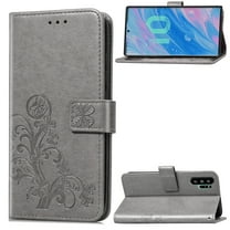 Galaxy Note 10 Case 6.8", Note 10 Plus Wallet Case, Allytech PU Leather Slim Fit Shockproof Wireless Charging Anti-Fingerprint Bumper Wallet Cases Covers for Samsung Galaxy Note Plus,Gray