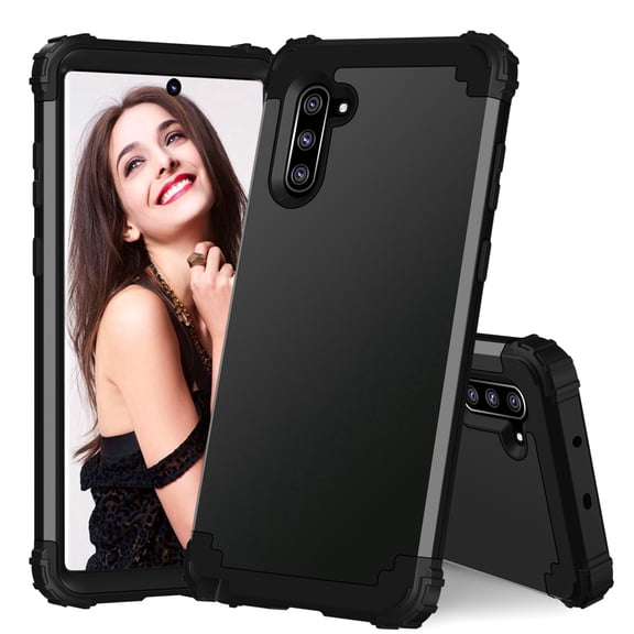 Galaxy Note 10 Case, Dteck Full Body Heavy Duty Protection Shockproof Slim Fit Case Cover for Samsung Galaxy Note 10 (2019 Release) Without Built-in Screen ProtectorBlack