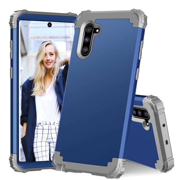 Galaxy Note 10 Case, Dteck Full Body Heavy Duty Protection Shockproof Slim Fit Case Cover for Samsung Galaxy Note 10 (2019 Release) Without Built-in Screen ProtectorDeep Blue