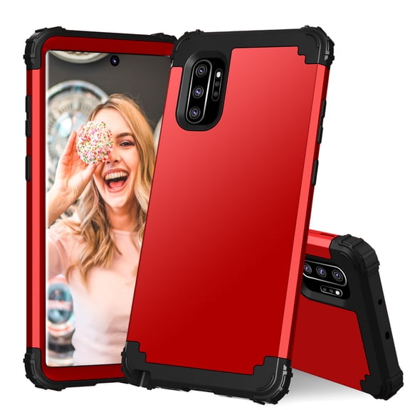 Galaxy Note 10+ Case, Dteck Full Body Heavy Duty Protection Shockproof Slim Fit Case Cover for Samsung Galaxy Note 10 Plus (2019 Release) Without Built-in Screen Protector, Red