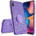 thumbnail image 1 of Galaxy Note 10 Case Ring Kickstand Glitter Cute Bling Cover for Girls Women Diamond Sparkly Clear Phone Case For Galaxy Note 10 - Purple, 1 of 5