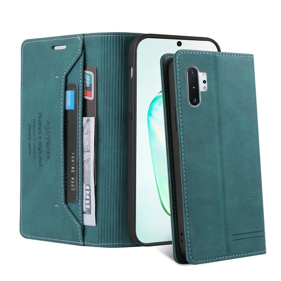 Galaxy Note 10+ Case Wallet, PU Leather RFID Blocking Flip Kickstand Credit Cards Holder Shockproof Protective Wallet Case Folio Cover for Samsung Galaxy Note+ Plus 5G 6.8" - Blue