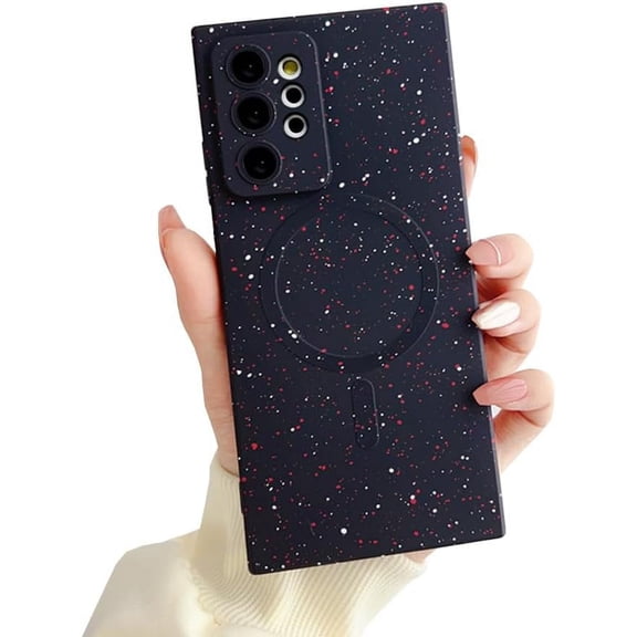 Galaxy Note 10+Plus Case Magnetic [Support Magsafe Charger] Wireless Anti-Scratch Shockproof Full Camera Protection Silicone Phone Cover Case for Samsung Galaxy Note 10 Plus 6.8"-Dots Black