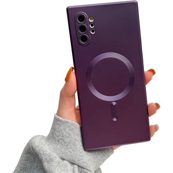 Galaxy Note 10+Plus Case Magnetic [Support Magsafe Charger] Wireless Anti-Scratch Shockproof Full Camera Protection Slim Silicon Phone Cover Case for Samsung Galaxy Note 10 Plus 6.8"-Purple