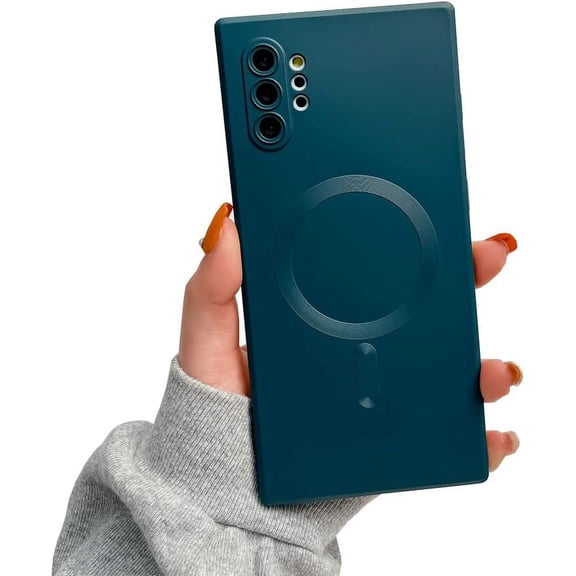 Galaxy Note 10+Plus Case Magnetic [Support Magsafe Charger] Wireless Anti-Scratch Shockproof Full Camera Protection Slim Silicon Phone Cover Case for Samsung Galaxy Note 10 Plus 6.8"-Green