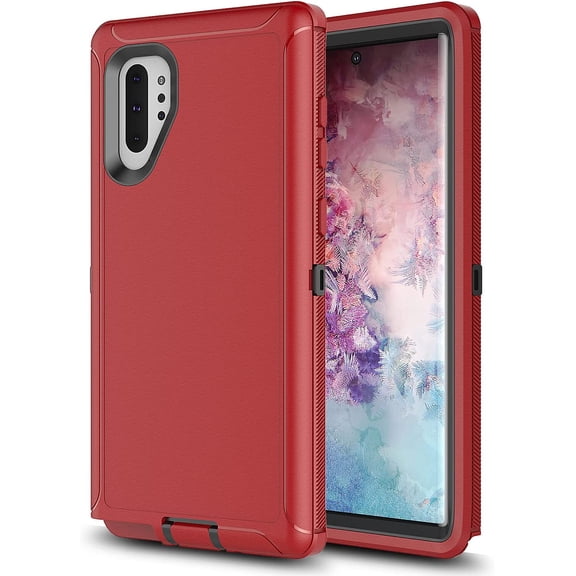 Galaxy Note 10 Plus Case Note 10+ Case for Samsung Galaxy Note 10 Plus Case Military Drop Shockproof Heavy Duty Rugged 3 in 1 Protection Cover for Galaxy Note 10 Plus Phone Case (Red+Black)